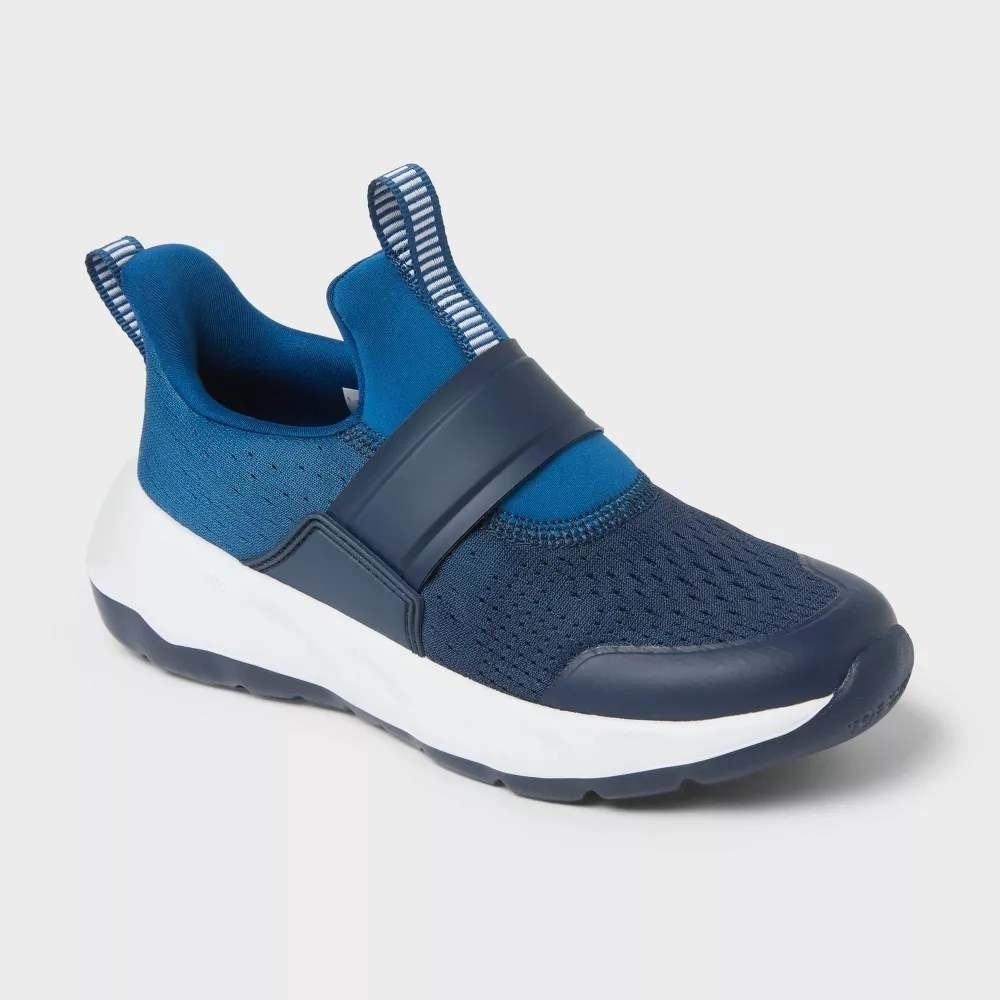 All In Motion Dillon Slip-On Performance Sneakers Big Boy Size 6 Navy Multi